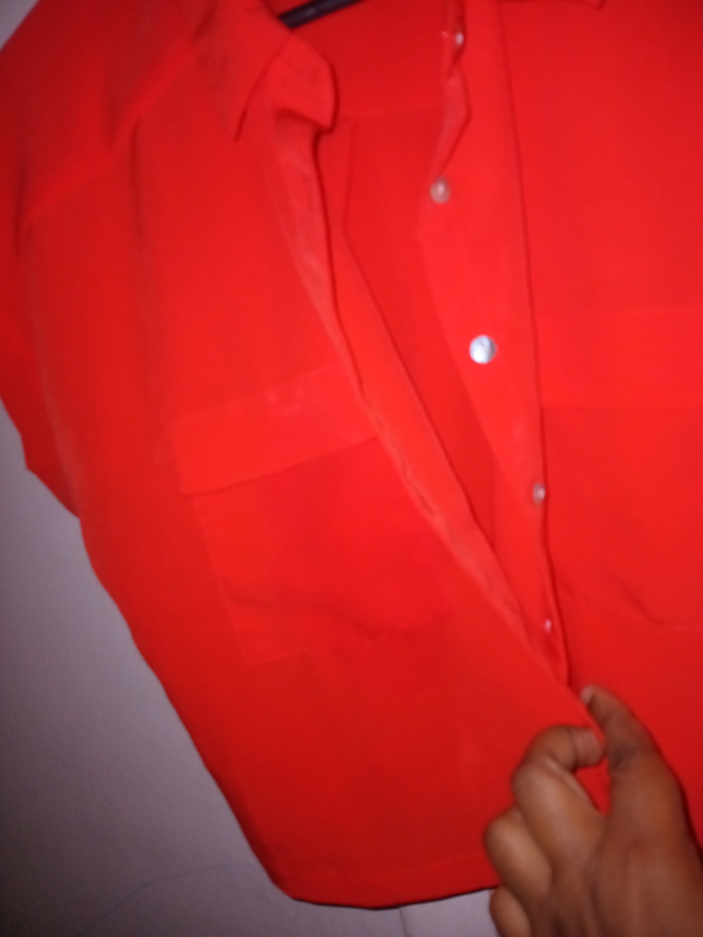 Men's Red Button-Up Shirt